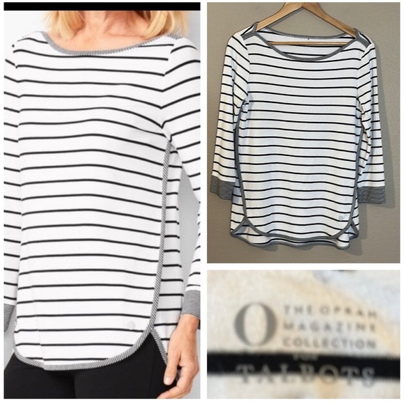 Oprah Longline T-shirt by Talbots Longline Size Small - Picture 2 of 6